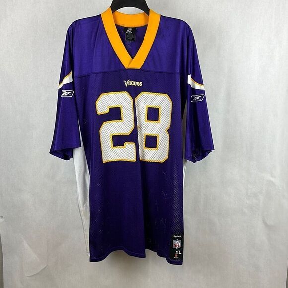 Reebok Mesh Minnesota Vikings Jersey Peterson 28 Sz XL NFL Team Apparel - Picture 1 of 10